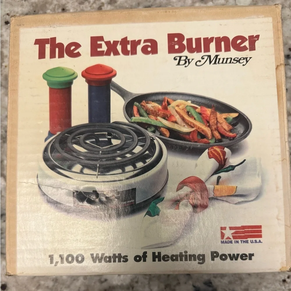 Vintage 1986 Hot plate extra burner by Munsey works great.